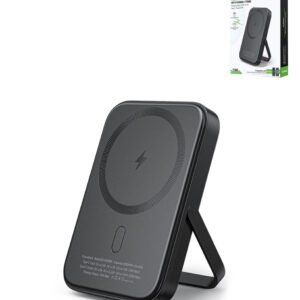 5000mAh Magnetic Wireless Power Bank with Stand – Black