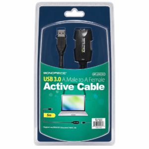 Monoprice USB 3.0 Active Extension Cable – 16 ft (5 m), USB-A Male to Female