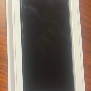 Actual Google Pixel 3 front view in its original box; screen is off