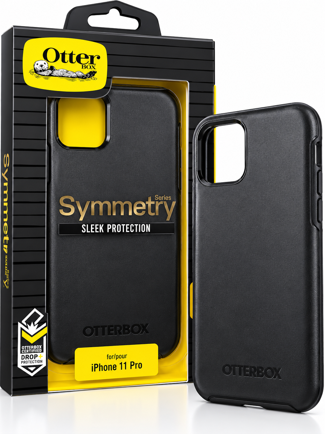 OtterBox Symmetry iPhone 11 Pro front product image OtterBox Symmetry black iPhone 11 Pro case with front retail packaging