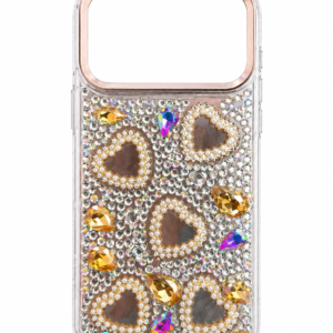 iPhone 17 Pro Max Heart Diamond Case – Gold