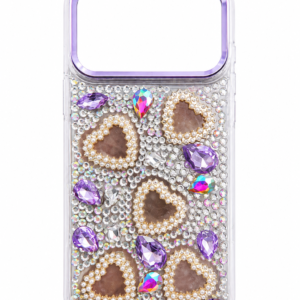 iPhone 17 Pro Max Heart Diamond Case – Purple