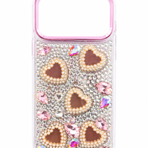 iPhone 17 Heart Diamond Case – Pink