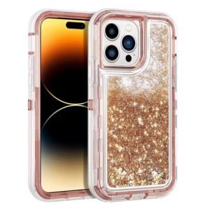 iPhone 17 Floating Glitter Case – Gold