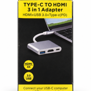 USB-C to HDMI 3-in-1 adapter retail package front